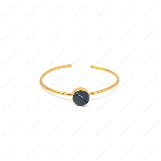 raw black tourmaline cuff bracelet 