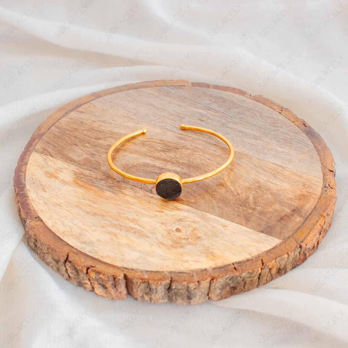 black tourmaline cuff bracelet for stress relief