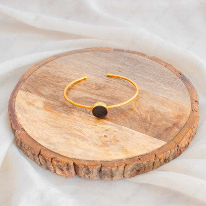 black tourmaline cuff bracelet for stress relief