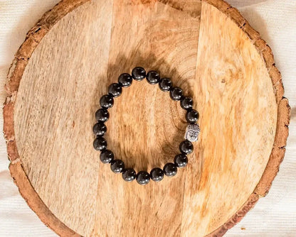 Black Tourmaline Bracelet with lucky Buddha Charm