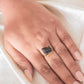 raw stone black tourmaline ring