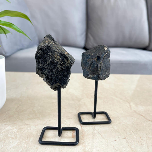 black tourmaline on stand