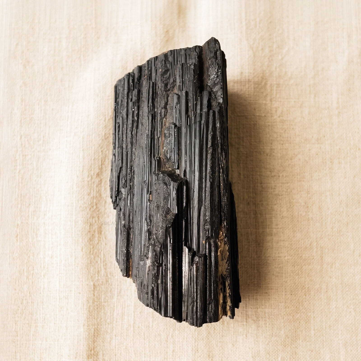 Black tourmaline raw stone specimen