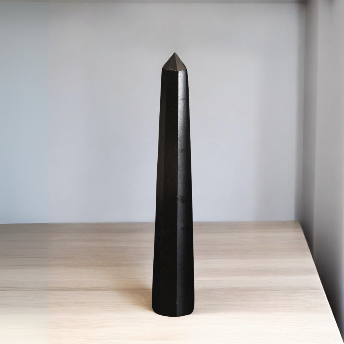 Polished Black Tourmaline Crystal Point