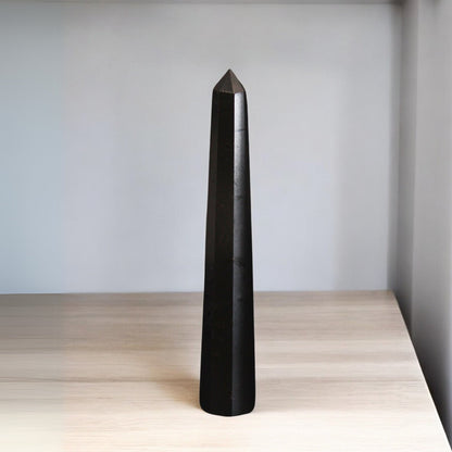 Natural Black Tourmaline Crystal Wand/Tower
