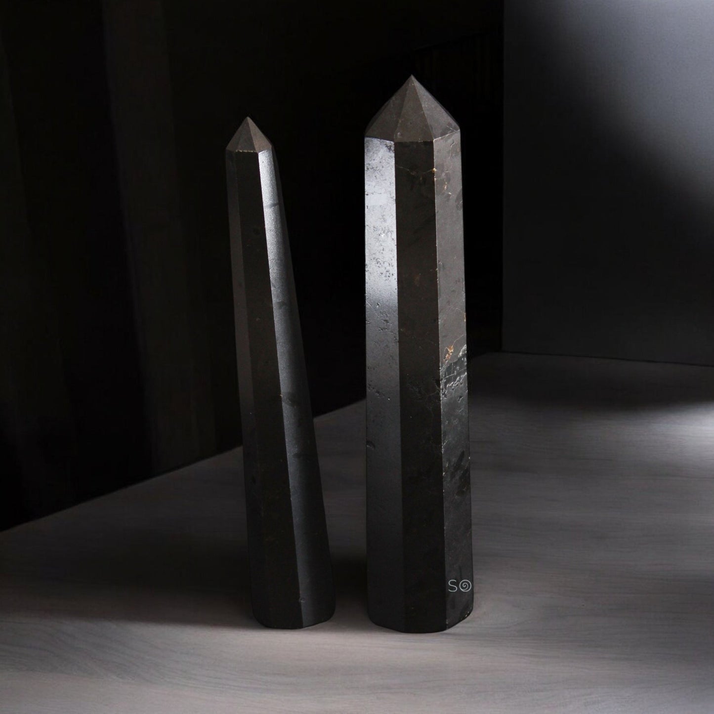 Natural Black Tourmaline Crystal Wand/Tower