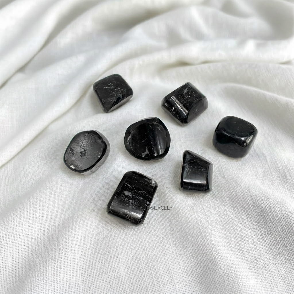 Black tourmaline tumble stones
