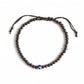 Black Tourmaline Anklet with Evil Eye and 4mm Faceted Beads