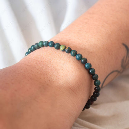 blood stone bracelet with 4mm beads