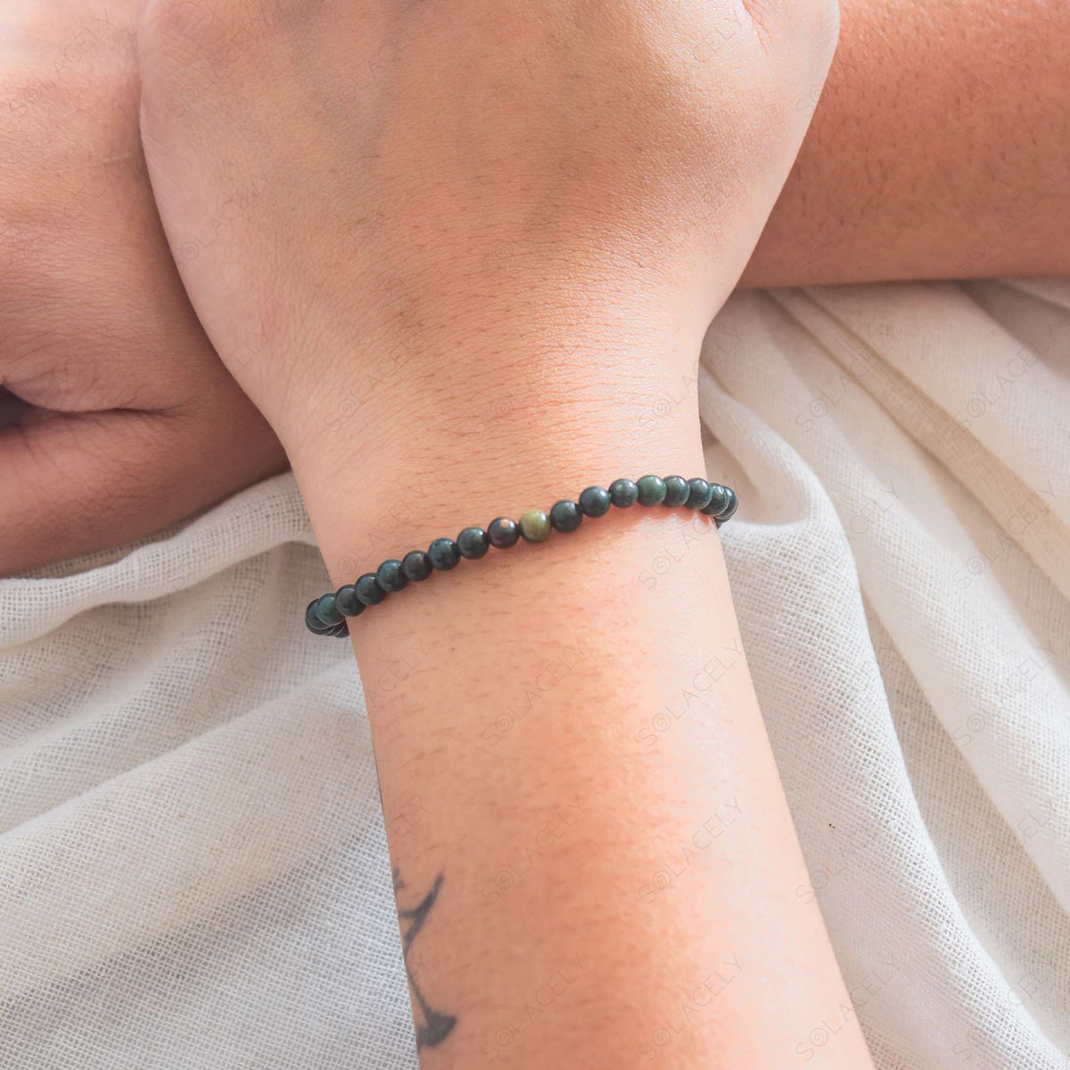 4mm bloodstone bead bracelet