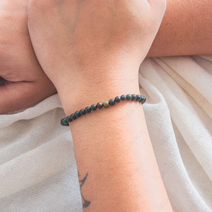 4mm bloodstone bead bracelet