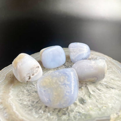 Blue lace agate crystal tumbles