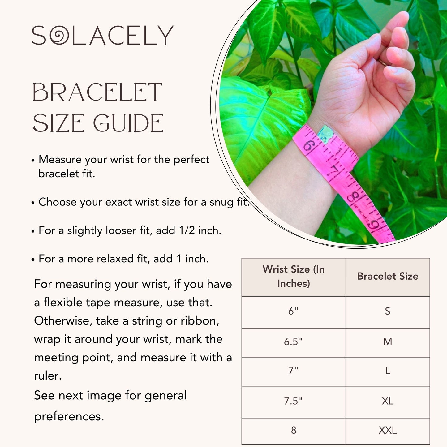 6mm Howlite bracelet size guide