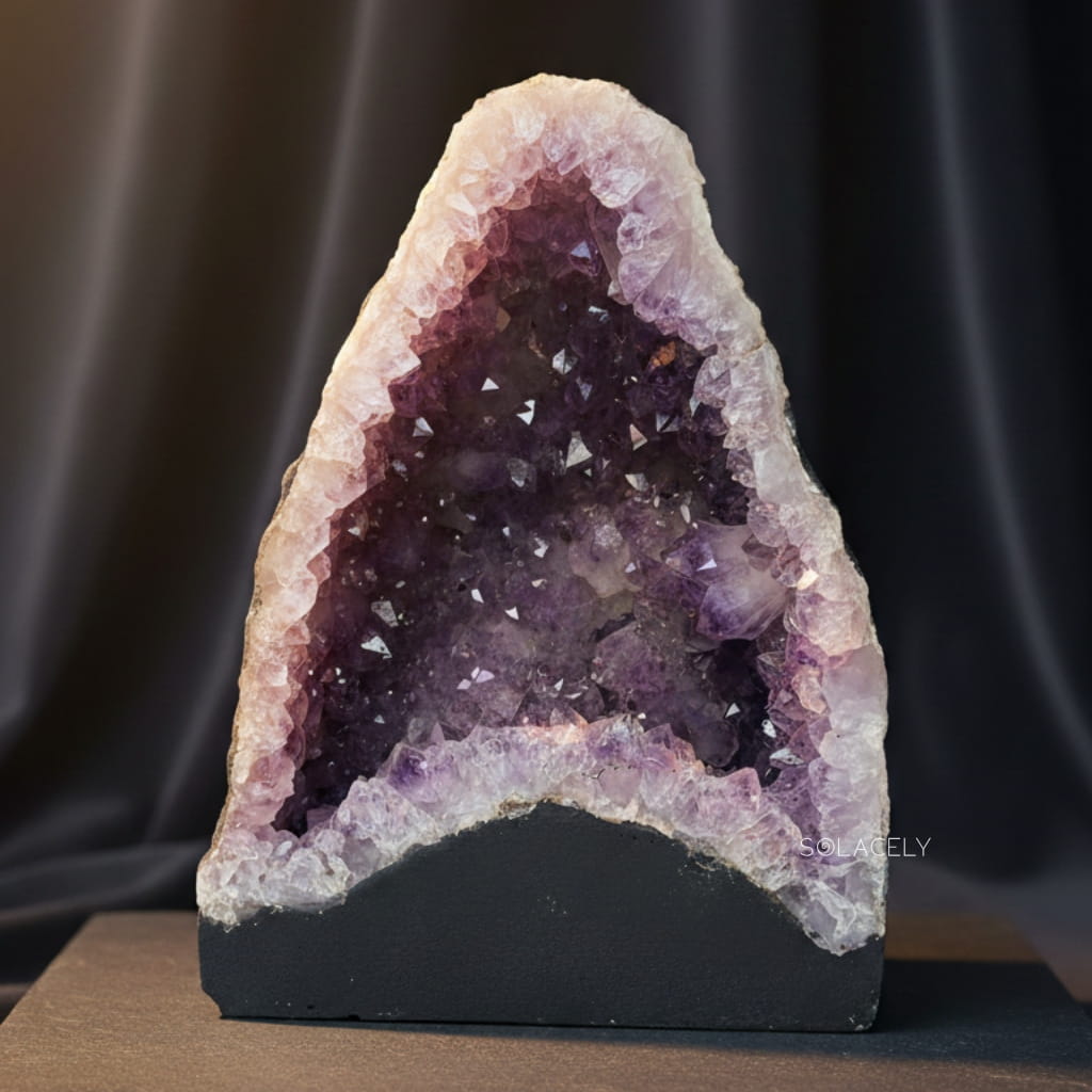 Brazilian amethyst geode cave display stone