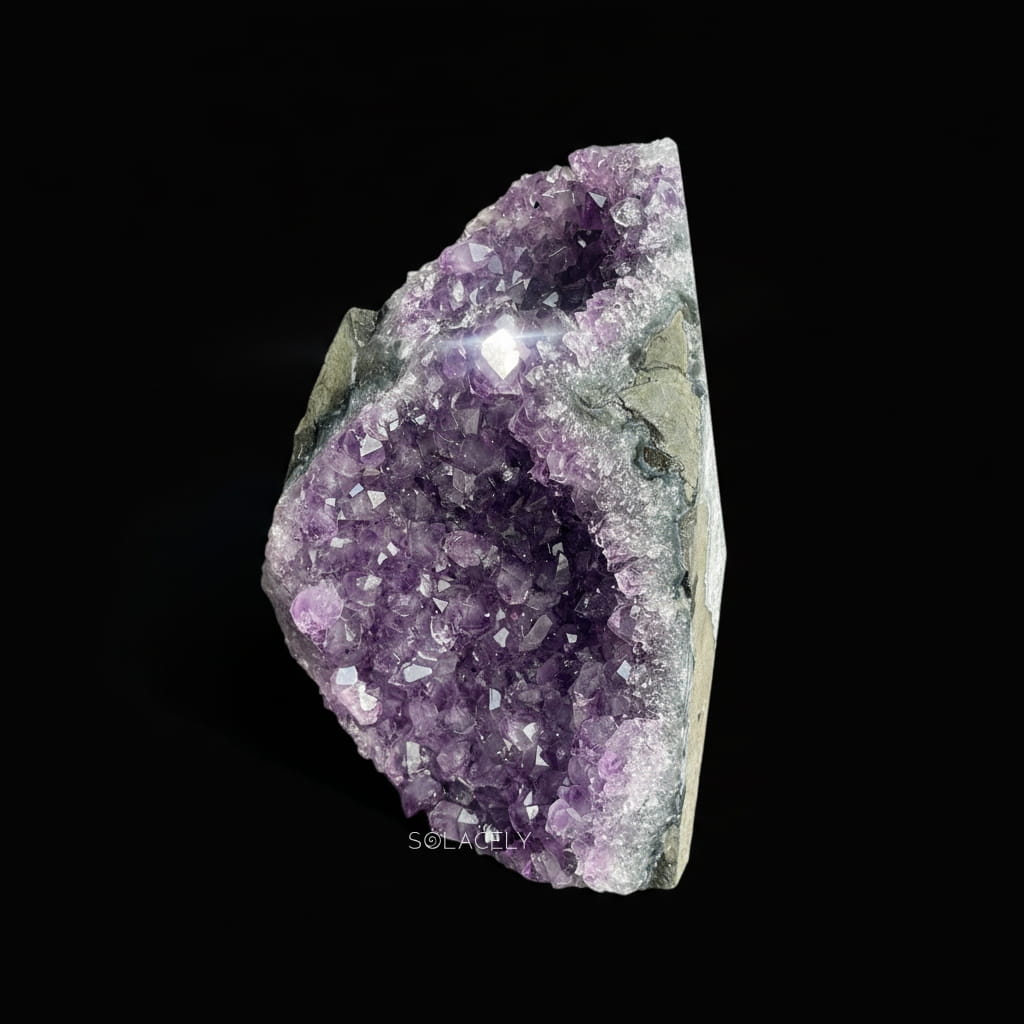 Brazilian amethyst geode energy display stone