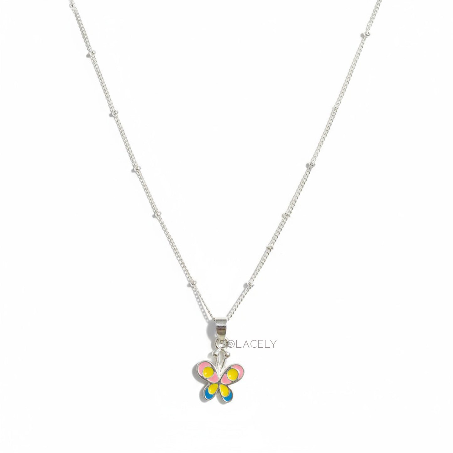 Sterling Silver Butterfly Charm Necklace