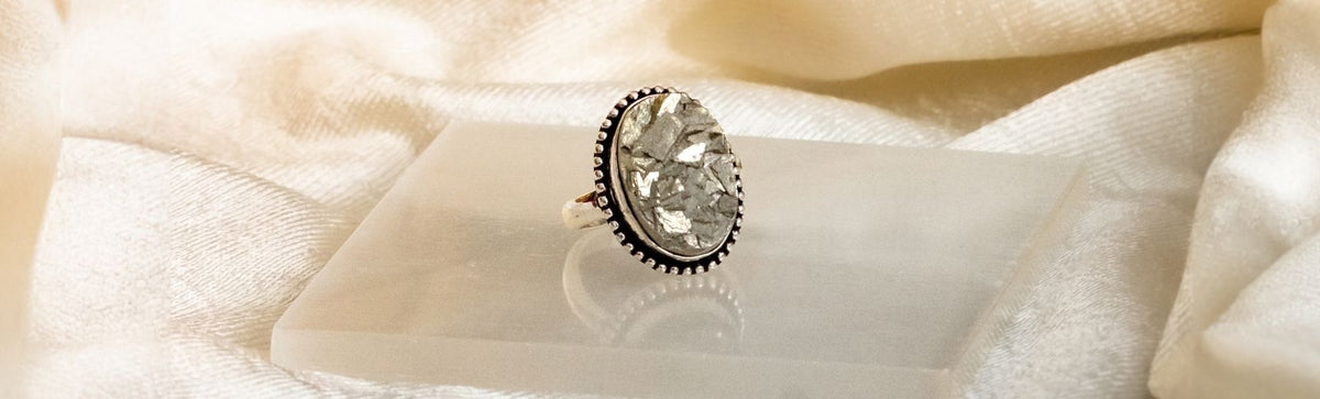 Pyrite stone ring