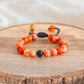 black tourmaline and carnelian couple bracelet