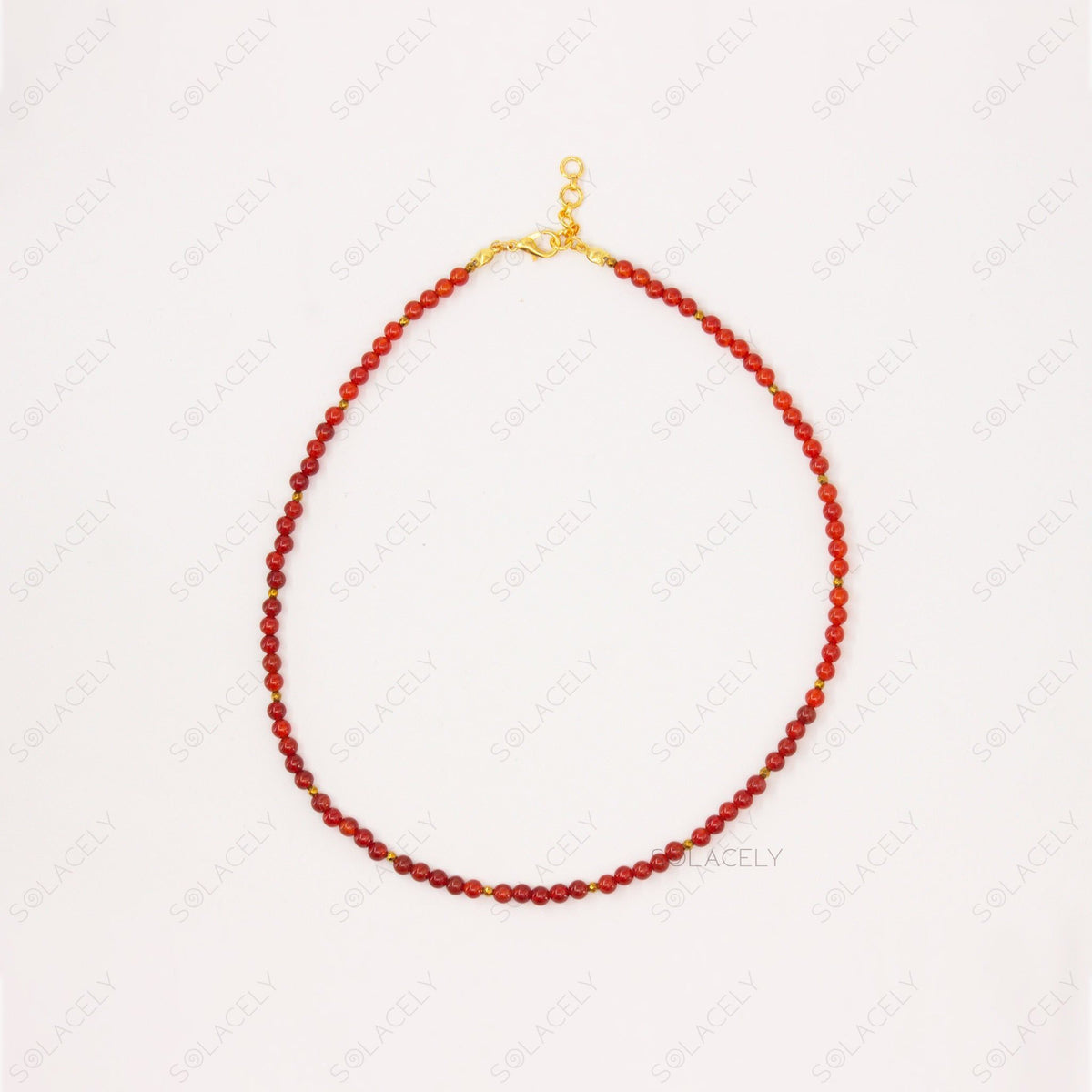 carnelian necklace with hematite spacers 
