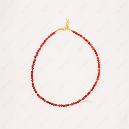 carnelian necklace with hematite spacers 