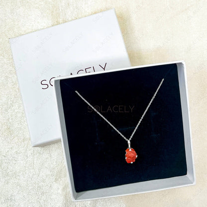 carnelian sterling silver pendant 03