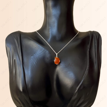 carnelian sterling silver pendant