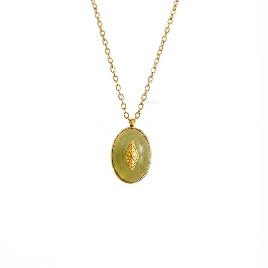 Celestial signet green aventurine necklace