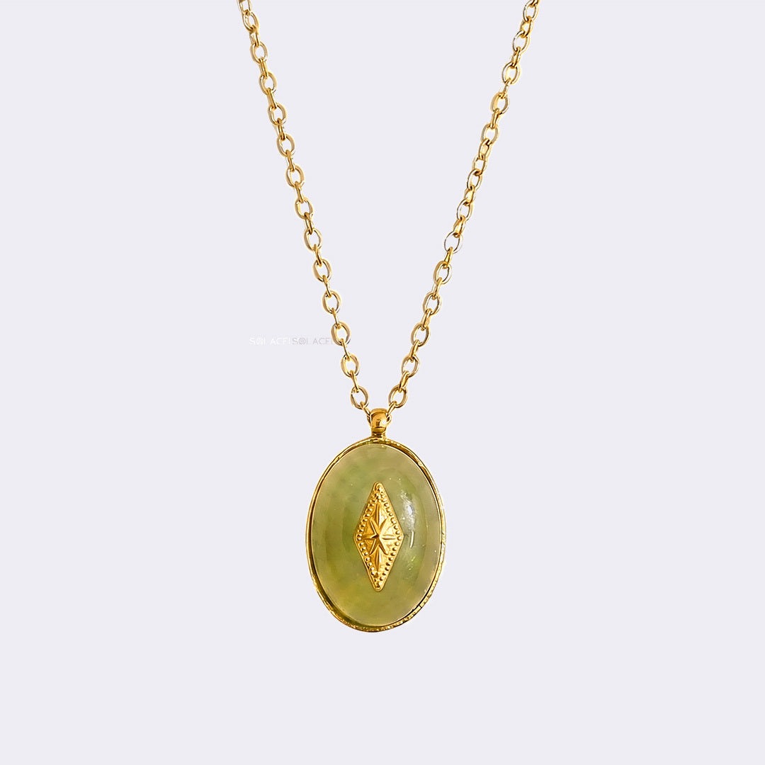 Green Aventurine Signet Necklace