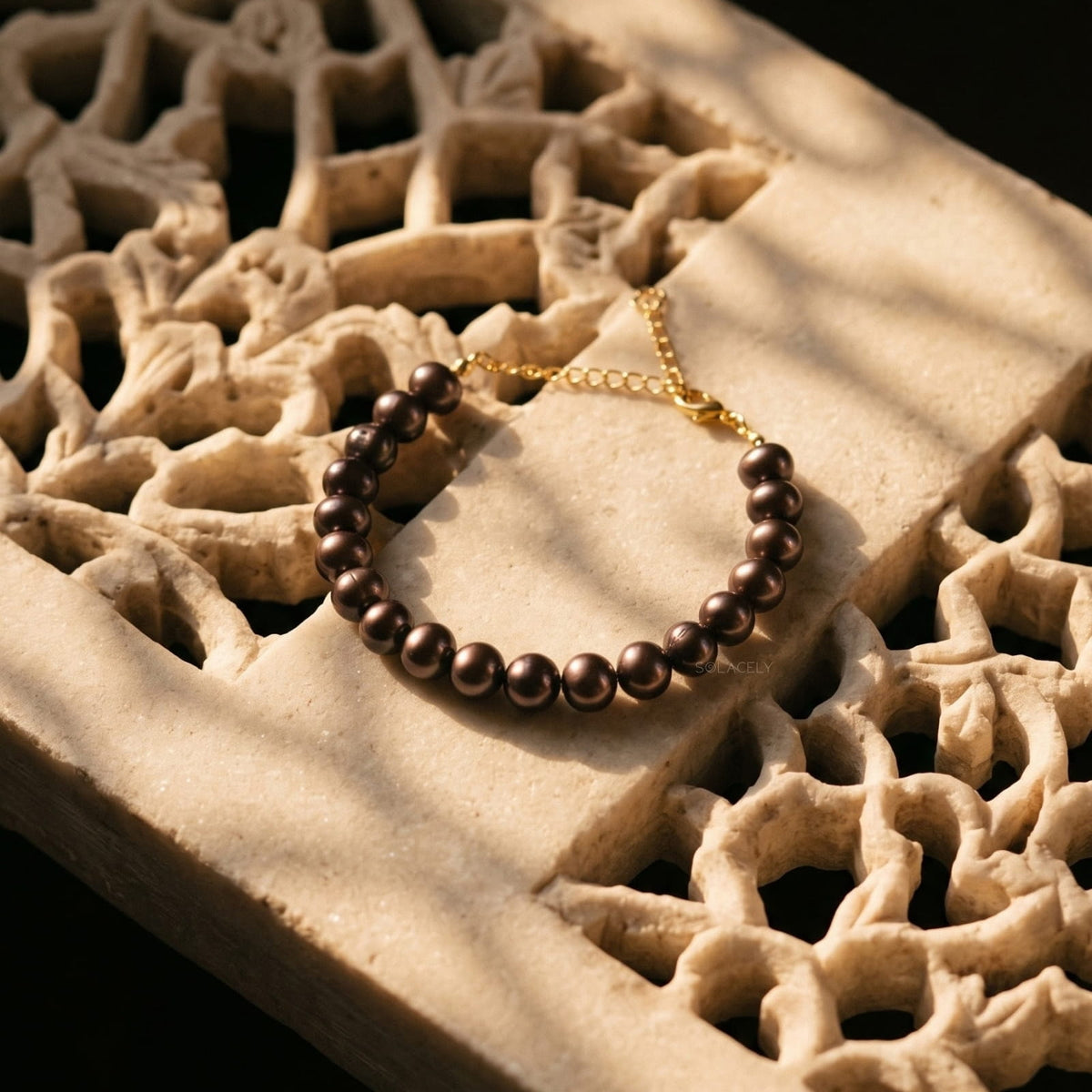 Chocolate brown pearl jewellery set