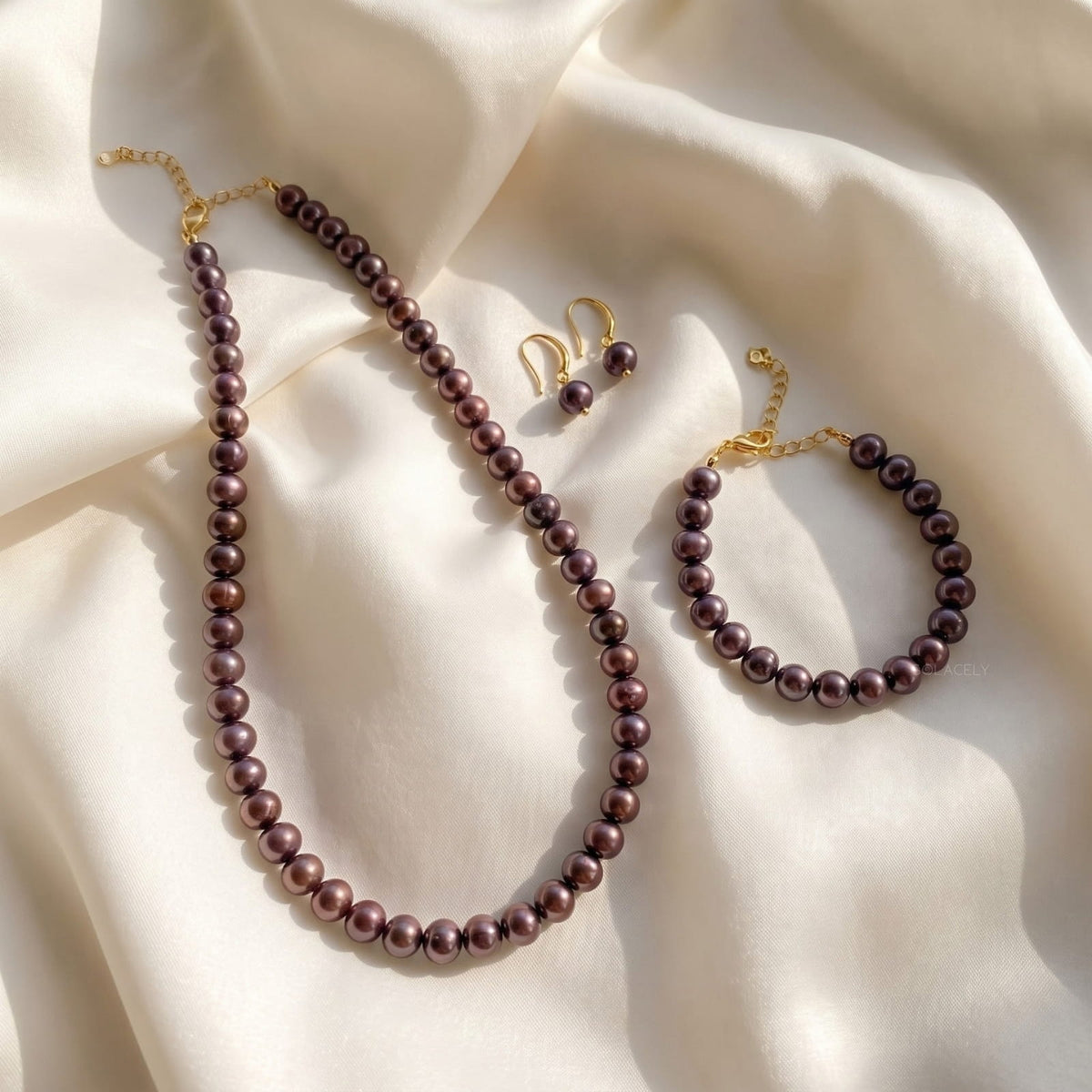 Chocolate Pearl Jewellery Set