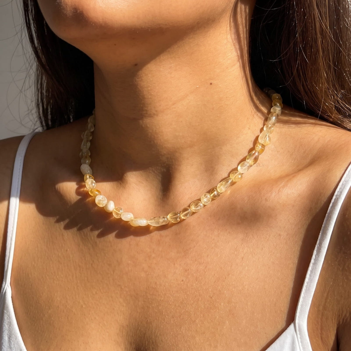 Citrine tumble stone necklace