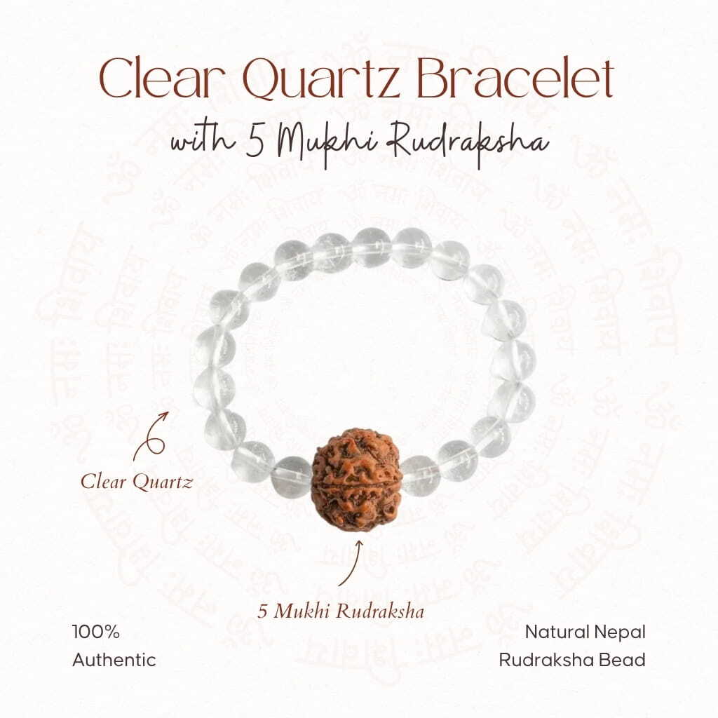 Clear Quartz Rudraksha Bracelet