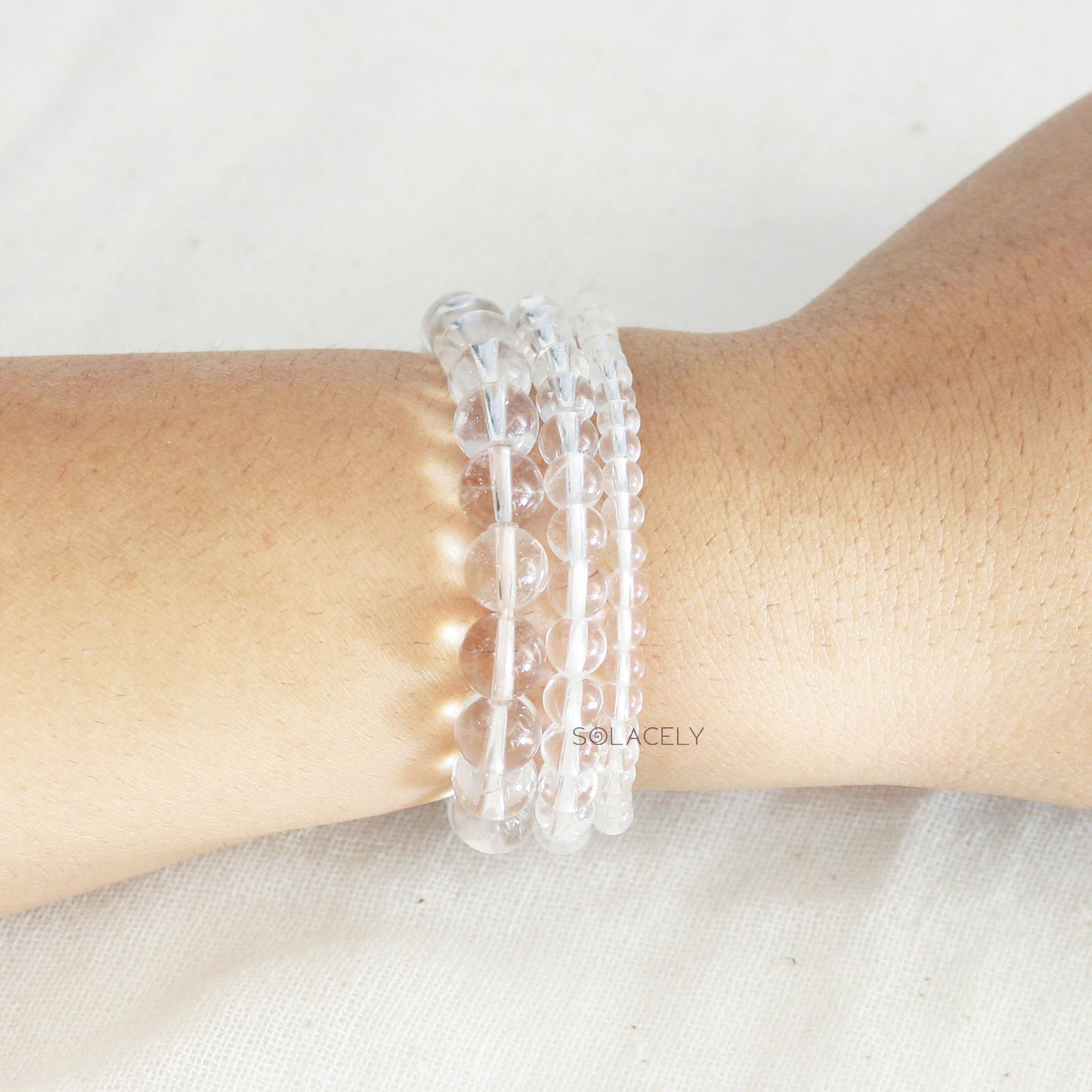 clear quartz bead bracelets