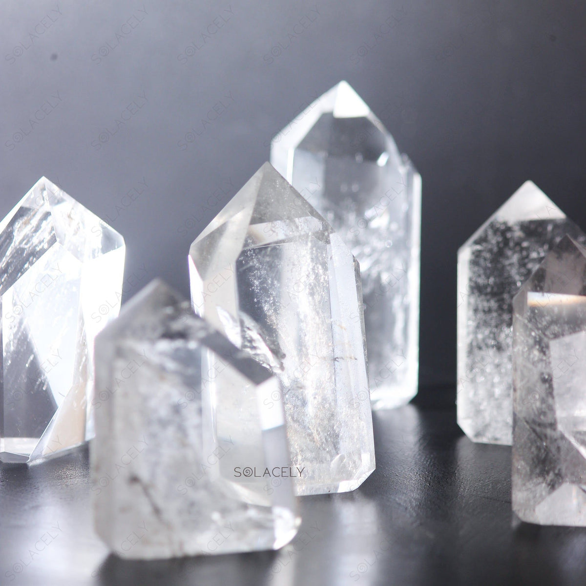 Transparent Clear Quartz Pointers Set