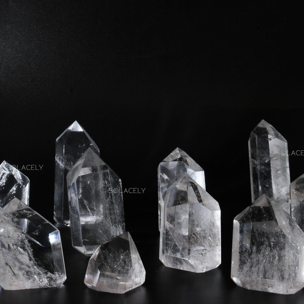 Clear quartz tower stones collection