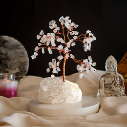 clear quartz tree with clear quartz base