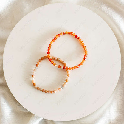 sunstone and carnelian bracelet set for creativity