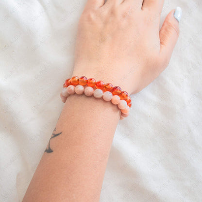 carnelian and sunstone 8mm creativity bracelet sets