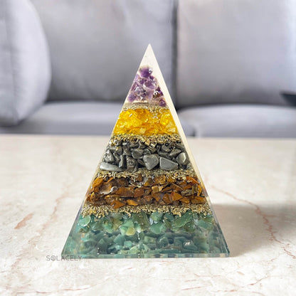 Crystal Orgone Pyramid for Wealth