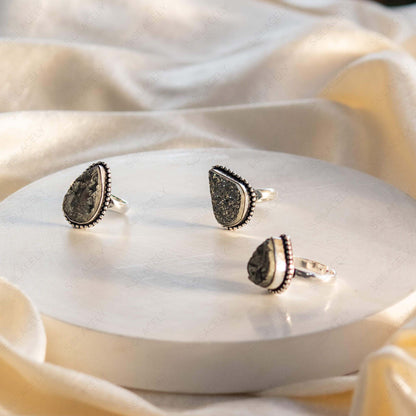 pyrite ring for women