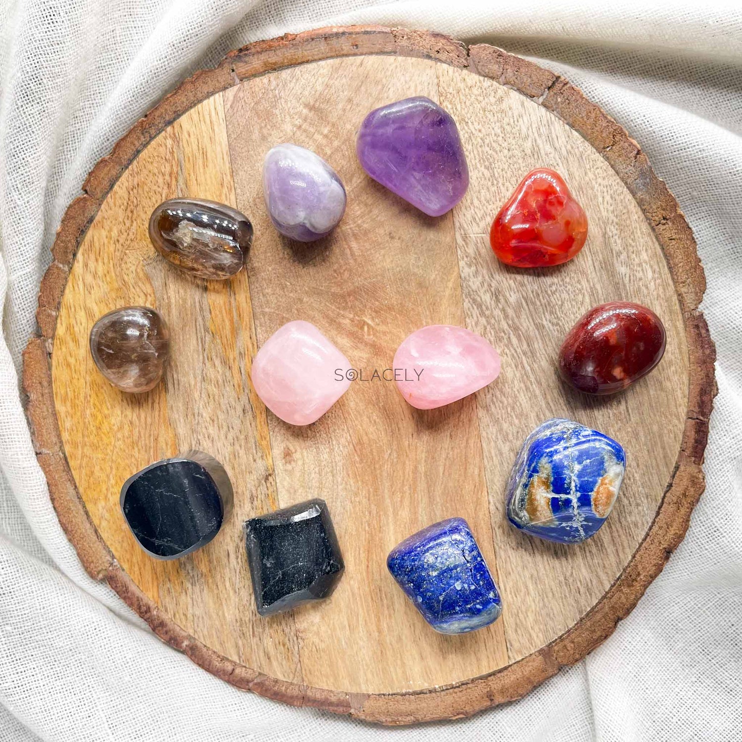 Crystal tumbles set for home