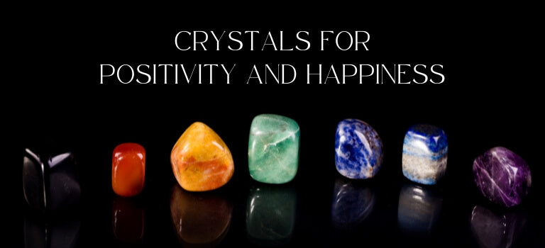crystals for positivity and happiness mobile banner image