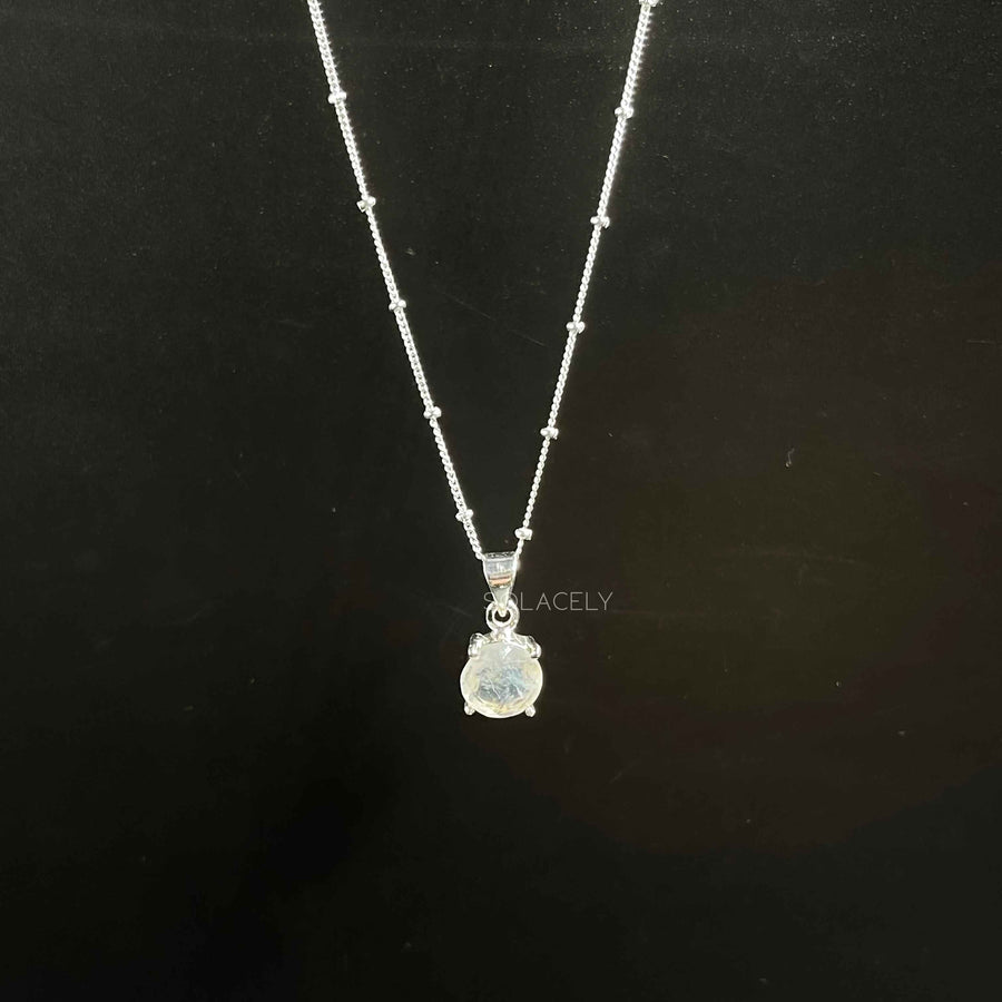 Dainty moonstone charm necklace