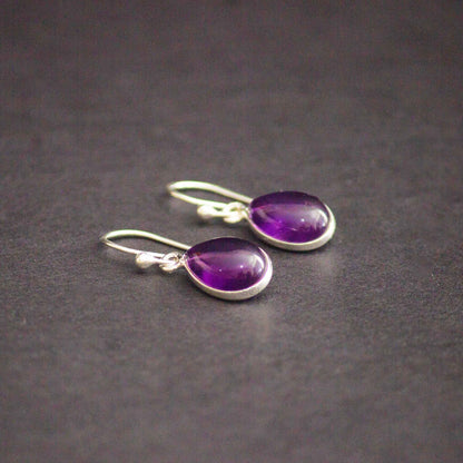 drop earrings amethyst sterling silver