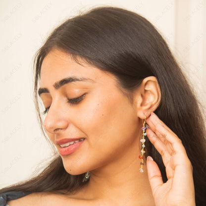 electroplated seven chakra earrings