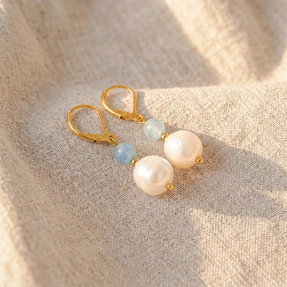 Elegant aquamarine pearl drops