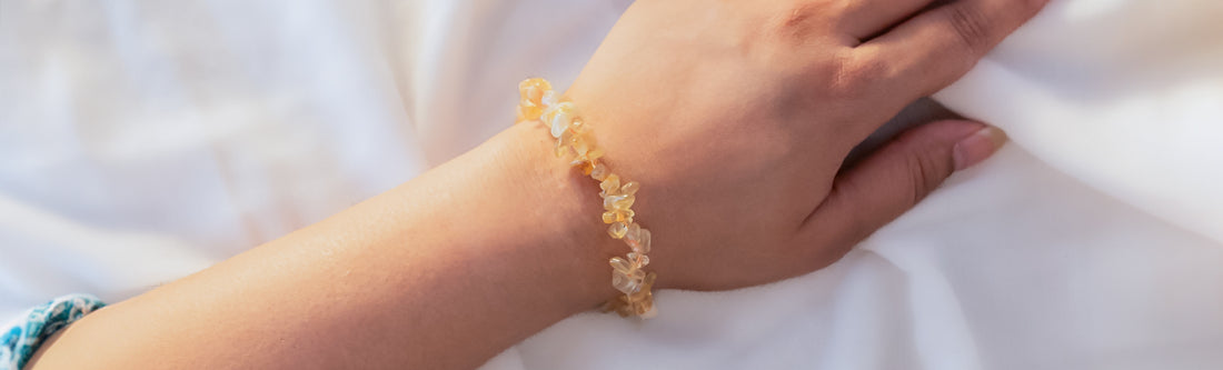 citrine chip bracelet