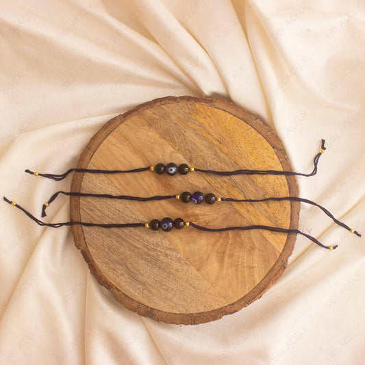evil eye and black tourmaline rakhi