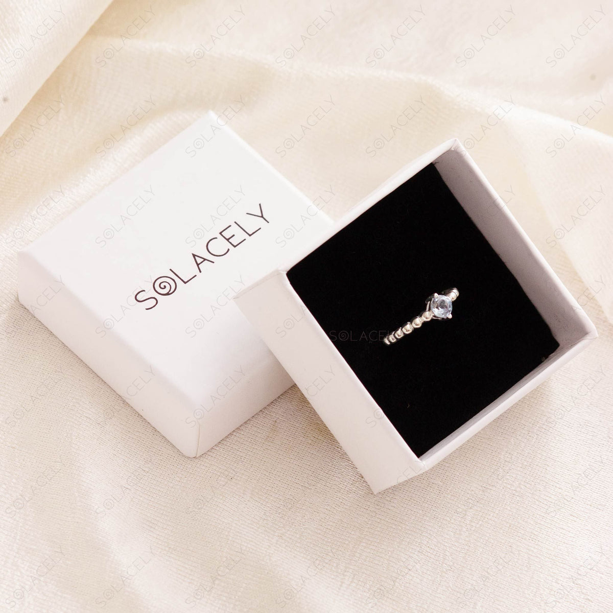 faceted aquamarine ring sterling silver