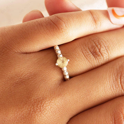 faceted citrine ring sterling silver